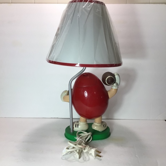 M&M CANDY FOOTBALL PLAYER DISPENSER MADE INTO A DESK LAMP - Picture 2 of 6